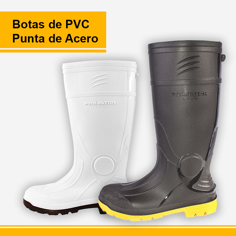 - Botas de PVC con punta de